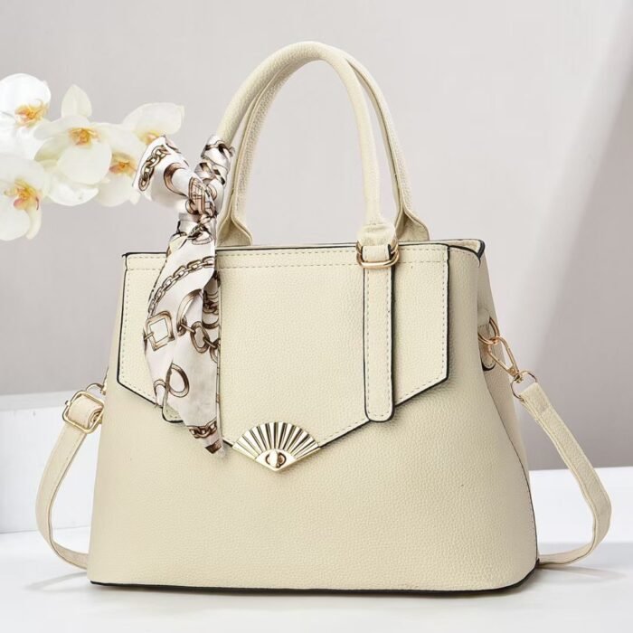 New Women's Solid Color Handbag – Lock Closure, Diagonal Texture, Versatile Casual Shoulder Bag – Imported - Image 1