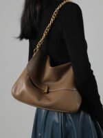 Cowhide Large Capacity Crossbody Chain Tote – Women's High-End Hot-Selling Bag Genuine Leather Bag