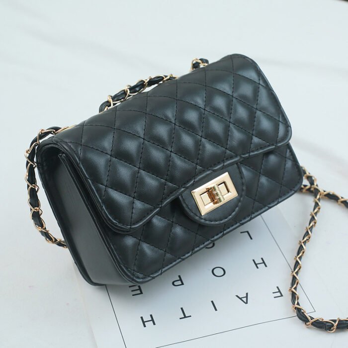 Korean Style Rhombus Chain Small Square Bag – Versatile Single-Shoulder, Underarm, Crossbody - Image 2