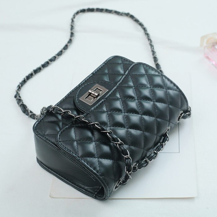 Korean Style Rhombus Chain Small Square Bag – Versatile Single-Shoulder, Underarm, Crossbody - Image 3