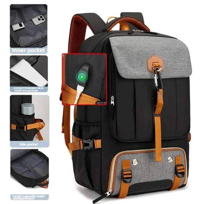 Men's Large Capacity Waterproof Backpack – Outdoor Travel, Mountaineering, Luggage, Student & Schoolbag - Image 4
