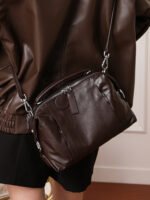 Foreign Trade Women's Boston Handbag – Genuine Leather Crossbody & Shoulder Bag – Trendy New Fashion - Image 5