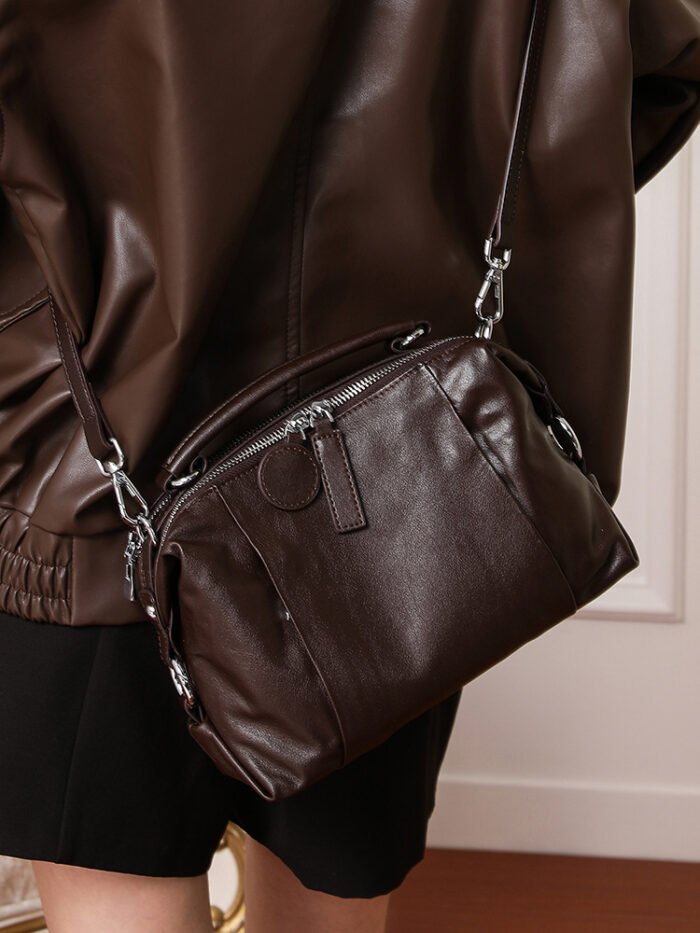 Foreign Trade Women's Boston Handbag – Genuine Leather Crossbody & Shoulder Bag – Trendy New Fashion - Image 5