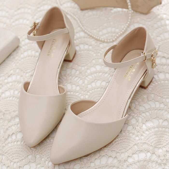 Baotou Women's Chunky Heel Sandals – Mid Heel, Single-Layer, Pointed Toe, Comfortable, All-Match Spring & Summer Work Sandals - Image 1