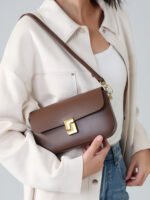 Genuine Leather Crossbody Bag for Women, Versatile Commuter Small Square Bag, Fashion Trendy High-End Cowhide Women's Bag - Image 3