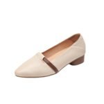 Women's Low-Heeled Flats – Thick Heel, Soft Leather, Soft Sole, Pointed Toe – Comfortable, Versatile, Non-Tiring Feet – Autumn Style - Image 5