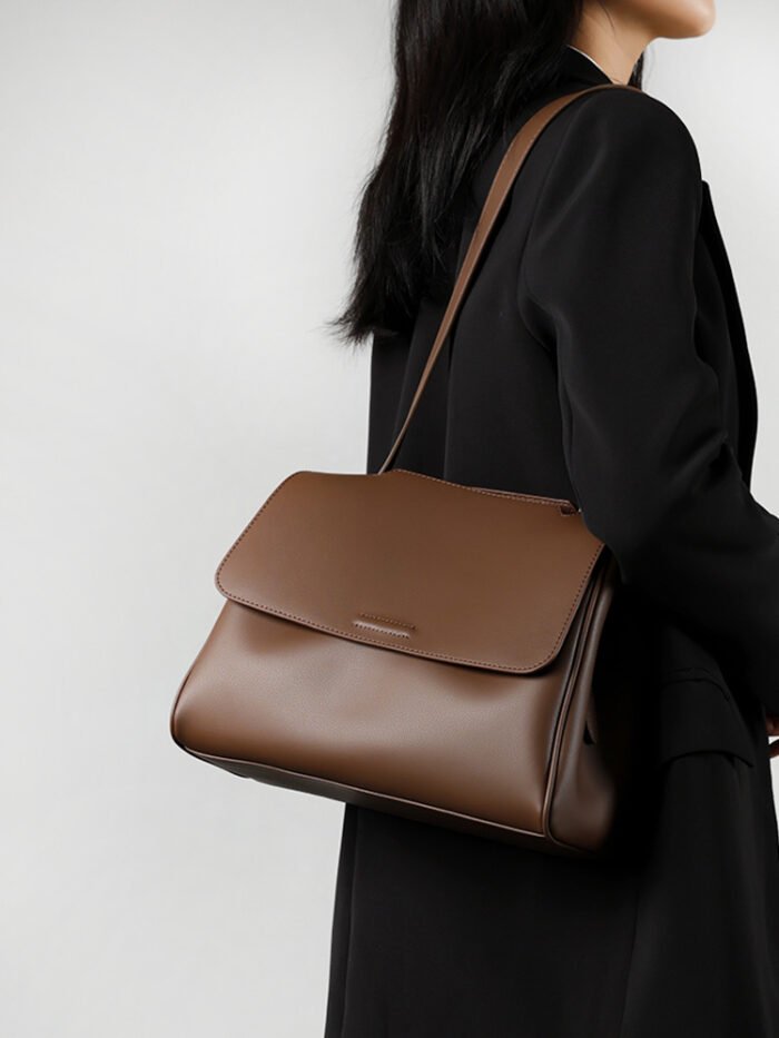 Genuine Leather Bag for Women High-End Niche Tote Bag Large Capacity Crossbody Bag Women's Commuter Handbag - Image 1