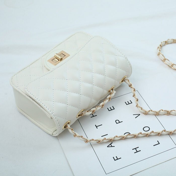 Korean Style Rhombus Chain Small Square Bag – Versatile Single-Shoulder, Underarm, Crossbody - Image 4