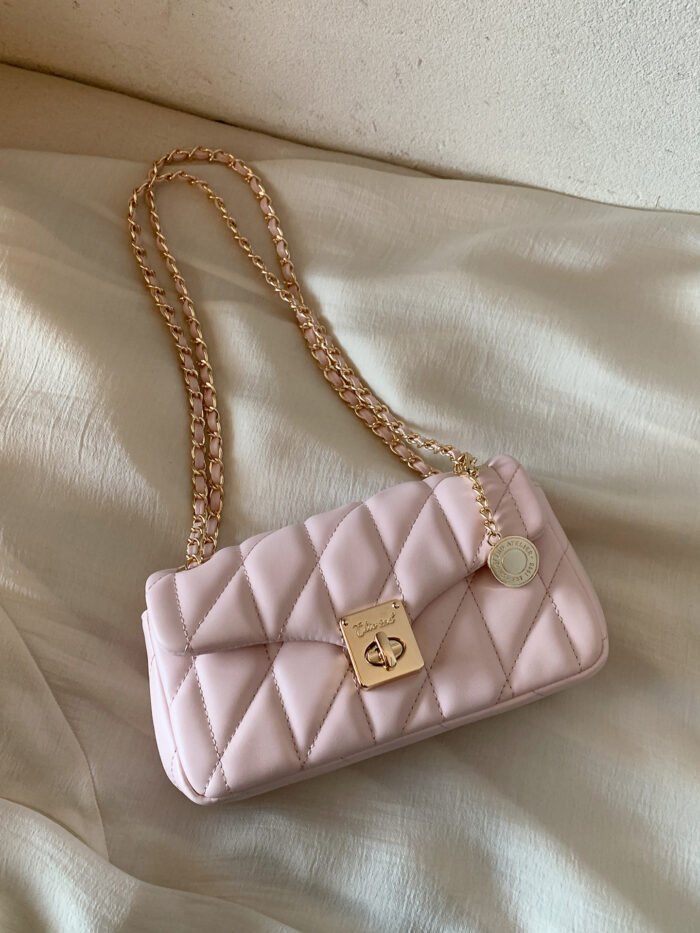 Nanfeng Chio2Nd Pearl Era Small Square Chain Bag – Diamond Pattern Women's Single-Shoulder Crossbody Bag - Image 3