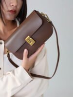 Genuine Leather Crossbody Bag for Women, Versatile Commuter Small Square Bag, Fashion Trendy High-End Cowhide Women's Bag