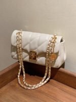 Nanfeng Chio2Nd Pearl Era Small Square Chain Bag – Diamond Pattern Women's Single-Shoulder Crossbody Bag - Image 4