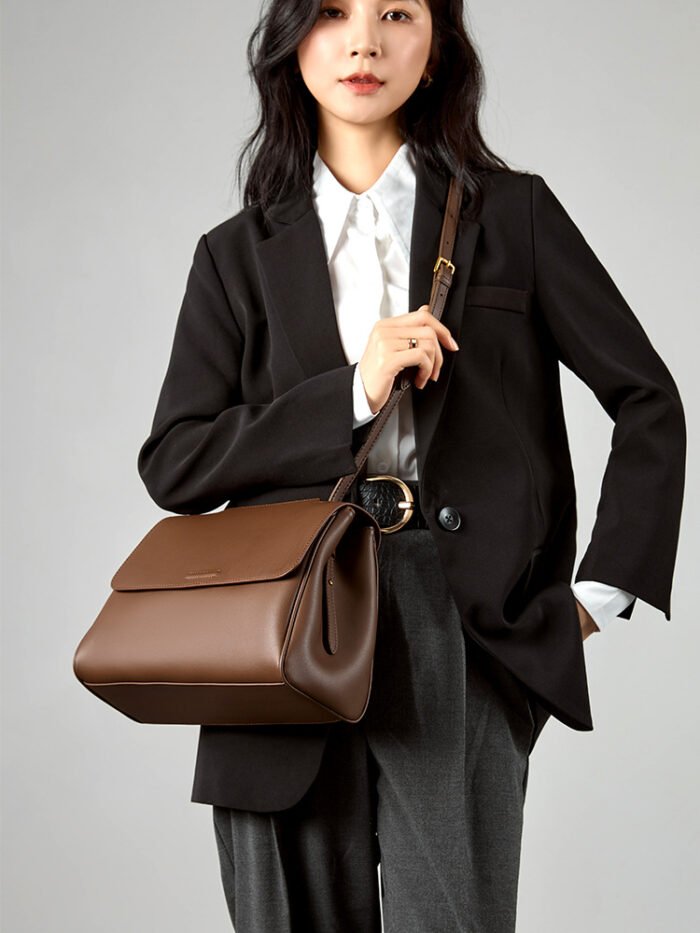 Genuine Leather Bag for Women High-End Niche Tote Bag Large Capacity Crossbody Bag Women's Commuter Handbag - Image 2