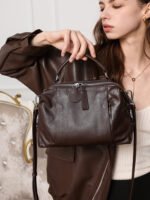 Foreign Trade Women's Boston Handbag – Genuine Leather Crossbody & Shoulder Bag – Trendy New Fashion