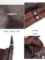 Spring Vintage Vegetable‑Tanned Leather Single‑Shoulder Underarm Tote Bag – Women's Large Capacity, Lazy Style, Mother‑Daughter - Image 4
