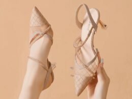 Women's High-Heeled Rhinestone Sandals – Pointed Toe, Shallow Mesh Stiletto, Summer Fashionable Versatile Shoes