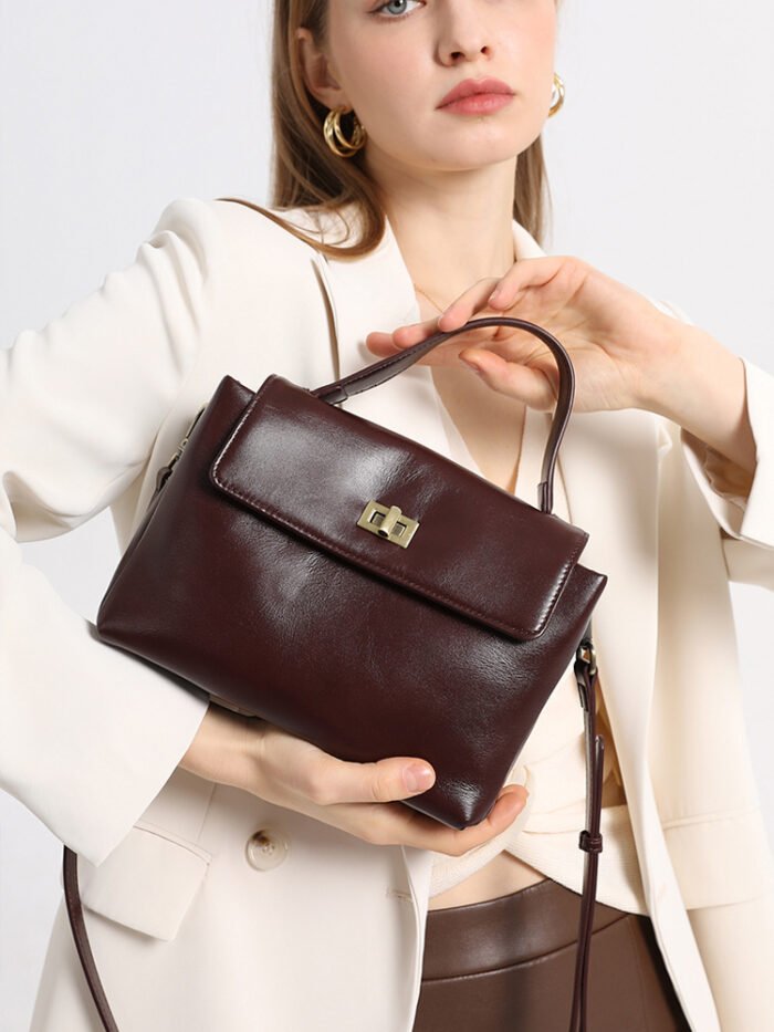 Women's Genuine Leather Crossbody Shoulder Bag – High-End Retro Fashionable All-Match Commuter Handbag - Image 2