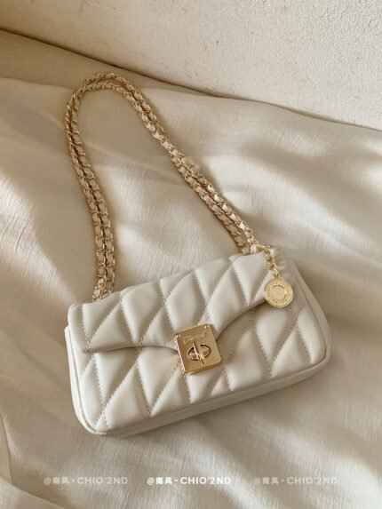 Nanfeng Chio2Nd Pearl Era Small Square Chain Bag – Diamond Pattern Women's Single-Shoulder Crossbody Bag