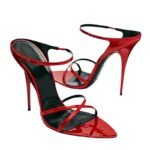 Red Patent Leather Stiletto High Heels – One-Strap Half-Drag Women's Sandals – Pointed Toe, Versatile Fashion - Image 5
