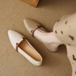 Women's Low-Heeled Flats – Thick Heel, Soft Leather, Soft Sole, Pointed Toe – Comfortable, Versatile, Non-Tiring Feet – Autumn Style