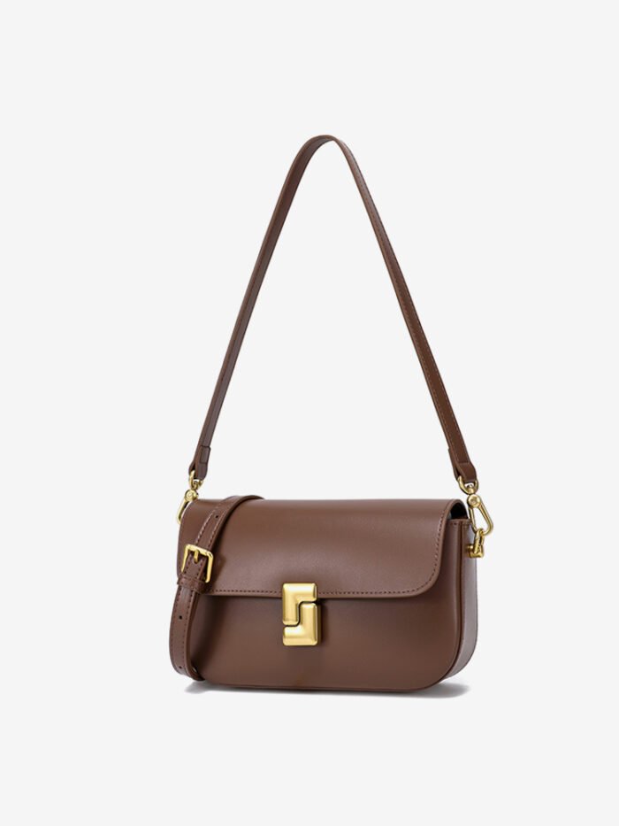 Genuine Leather Crossbody Bag for Women, Versatile Commuter Small Square Bag, Fashion Trendy High-End Cowhide Women's Bag - Image 4