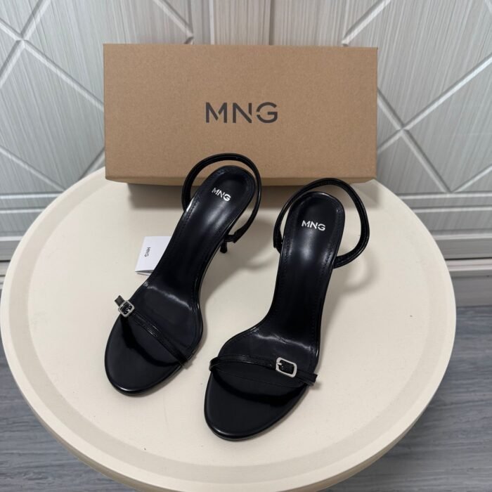 Women's Black High-Heeled One-strap Buckle Back-strap Sandals – Versatile Summer - Image 1