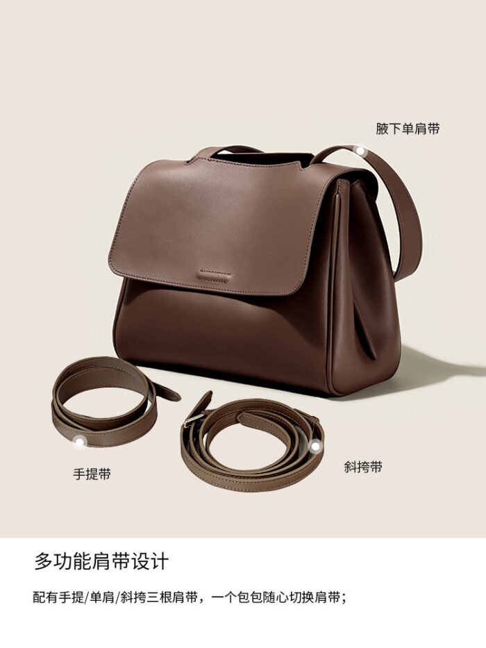Genuine Leather Bag for Women High-End Niche Tote Bag Large Capacity Crossbody Bag Women's Commuter Handbag - Image 5