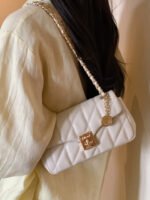 Nanfeng Chio2Nd Pearl Era Small Square Chain Bag – Diamond Pattern Women's Single-Shoulder Crossbody Bag - Image 2