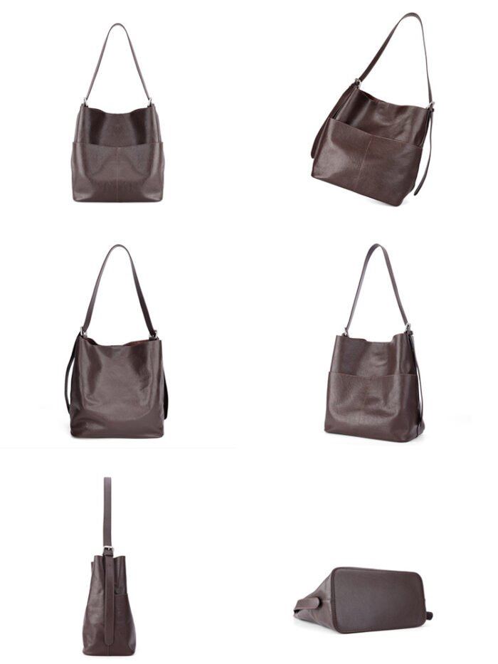 Spring Vintage Vegetable‑Tanned Leather Single‑Shoulder Underarm Tote Bag – Women's Large Capacity, Lazy Style, Mother‑Daughter - Image 5