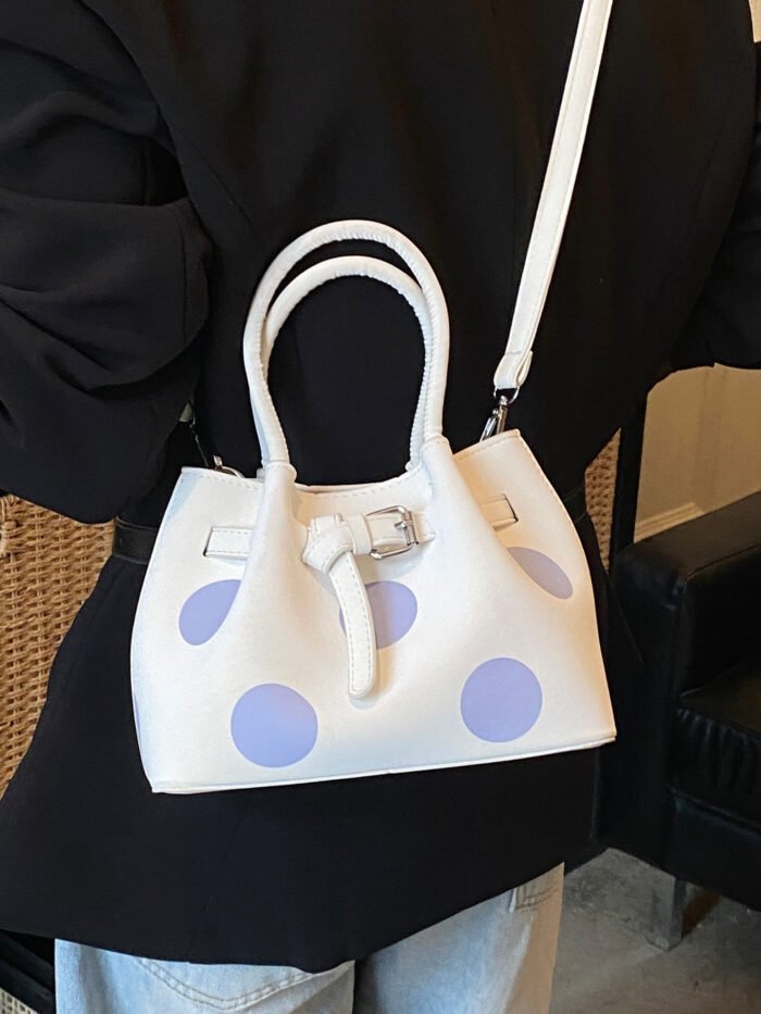 Polka Dot Shoulder Bag for Women – Large Capacity Commuter Tote, Underarm Style, Spring Fashion - Image 3
