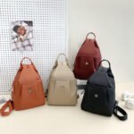 Women's Pleated Oxford Cloth Mini Backpack – Casual Travel Chest Bag - Image 4