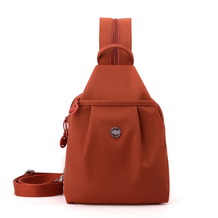 Women's Pleated Oxford Cloth Mini Backpack – Casual Travel Chest Bag - Image 5