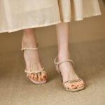 Sparkling Rhinestone Dress-Style Thin High-Heeled Square-Toe Women's Open-Toe Slip-On Sandals - Image 4