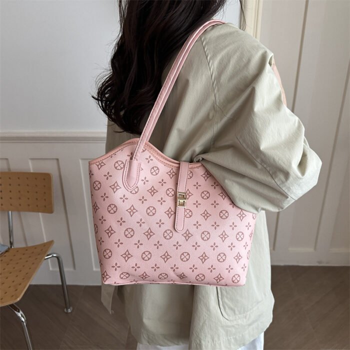Cross-border 2026 Trendy Handbag, Versatile Retro Simple Large-Capacity Printed Tote with High-End Feel, Shoulder Bag - Image 2