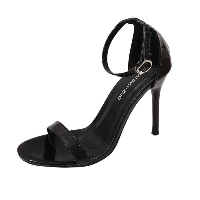 Black French Fashion Fairy Style High Heel Sandals – Summer Casual - Image 5