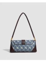 Creative Mature Crossbody Bag – Black/White Paint Splash & Pastoral Patchwork, Underarm & Shoulder Style - Image 4