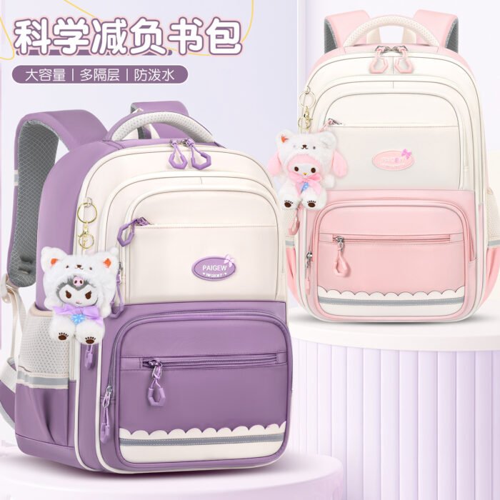 Spine-Protecting Lightweight Large Capacity Children's Backpack with Cute Cartoon Design – School Bag for Elementary School Girls – 2026 Model - Image 1
