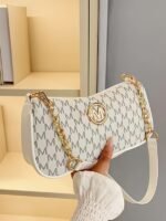 Women's Moon-Shaped Letter-Printed Chain Shoulder Bag – Underarm Design, International Shipping - Image 5