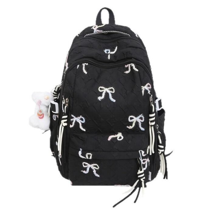 School Bag for Female Junior High School Students, High-Looking and Cute Bow-Knot Backpack, Large-Capacity Backpack for Elementary School Students in Grades Three to Six - Image 5