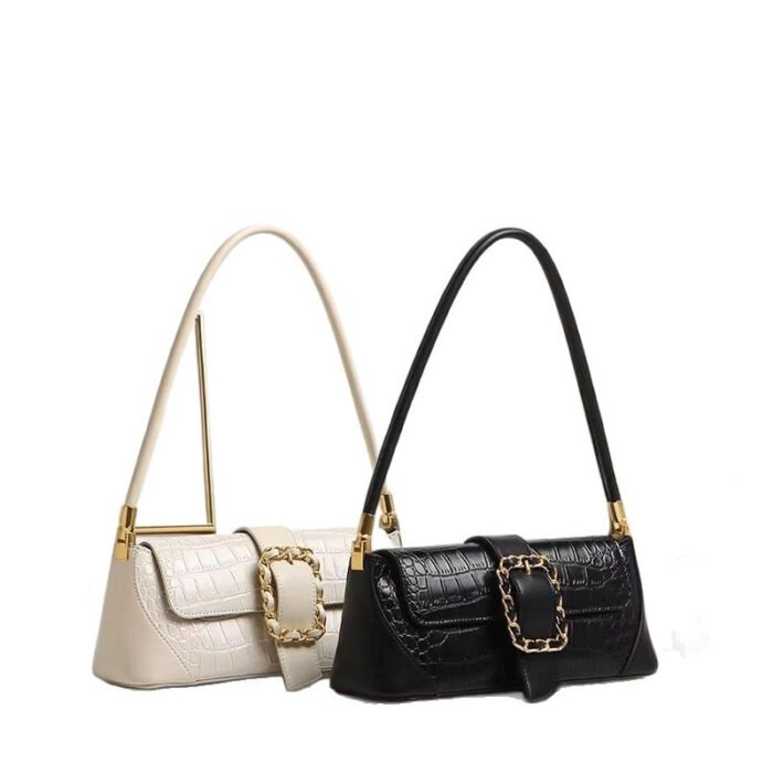 Women's High-End PU Leather Crocodile Pattern Crossbody Bag – Versatile Commuter Underarm Shoulder Bag - Image 5