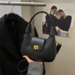 Autumn Textured Crescent Crossbody Bag – 2026 New Style Small Underarm Women’s with Personalized Woven Pattern – Fashion Retro - Image 3