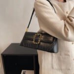 Women's High-End PU Leather Crocodile Pattern Crossbody Bag – Versatile Commuter Underarm Shoulder Bag - Image 4