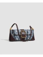 Creative Mature Crossbody Bag – Black/White Paint Splash & Pastoral Patchwork, Underarm & Shoulder Style - Image 3