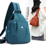 Women's Pleated Oxford Cloth Mini Backpack – Casual Travel Chest Bag - Image 3
