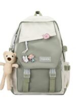 Contrast Color Japanese Student Backpack – Large Capacity College & Leisure Style Tooling Design – Schoolbag - Image 2