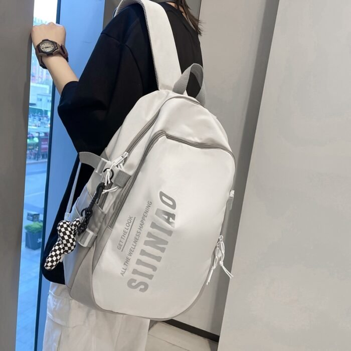 Large Capacity Simple School Backpack – Computer Backpack for Female & Male Junior High & High School Students - Image 1