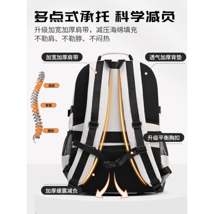 Burden-Reducing Spine-Protection Schoolbag for Boys and Girls – Large Capacity Backpack for Primary, Junior High, Middle, and High School Students - Image 4