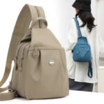 Women's Pleated Oxford Cloth Mini Backpack – Casual Travel Chest Bag - Image 2