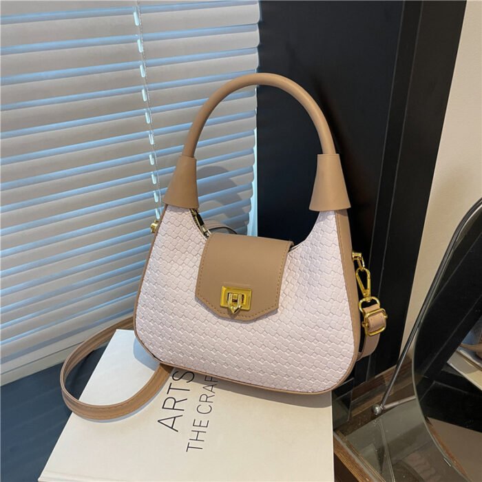 Autumn Textured Crescent Crossbody Bag – 2026 New Style Small Underarm Women’s with Personalized Woven Pattern – Fashion Retro - Image 1