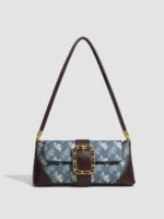 Creative Mature Crossbody Bag – Black/White Paint Splash & Pastoral Patchwork, Underarm & Shoulder Style