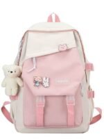 Contrast Color Japanese Student Backpack – Large Capacity College & Leisure Style Tooling Design – Schoolbag - Image 3